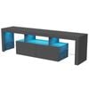 Advwin LED TV Unit Entertainment 160cm UV Gloss TV Cabinet Stand Black