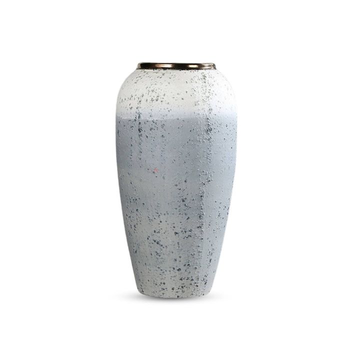 SOGA 35cm Tall White and Grey Ceramic Flower Vase