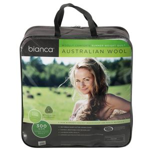 Woolly Comforts Australian Wool Quilt 300gsm White - King Bed