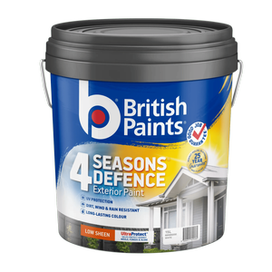 British Paints 4 Seasons Defence 15L White Low Sheen Exterior Paint