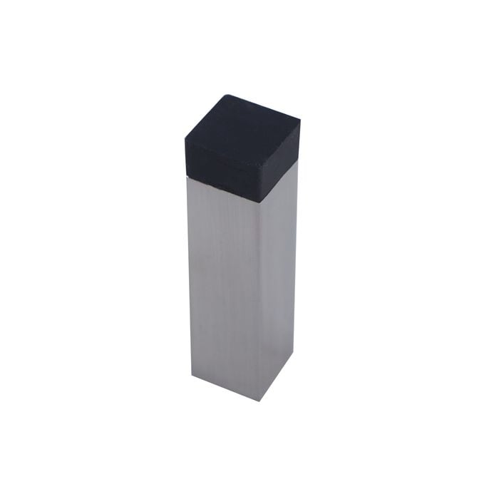 Adoored Satin Chrome Rectangle Rubber Bumper Door Stop