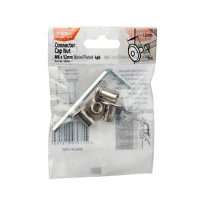 Taskmaster M6 x 12mm Nickel Plated Connector Cap Nut - 4 Pack