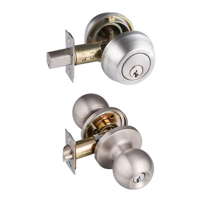 Schlage Satin Stainless Steel Regent Series Denver Combination Set