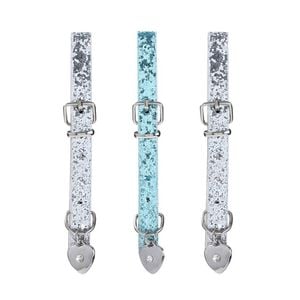 3x Paws & Claws Pet/Cat Adjustable 26-32x1cm Glitter Neck Collar Strap Assorted