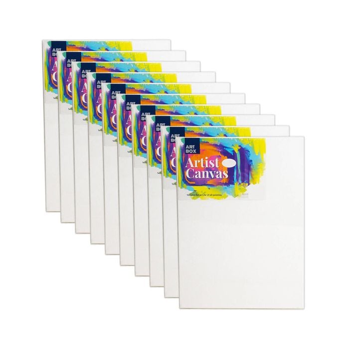 10x Art Boxd 30cm Thins Artist Canvas 280gsm Acrylic & Oil Painting Craft White