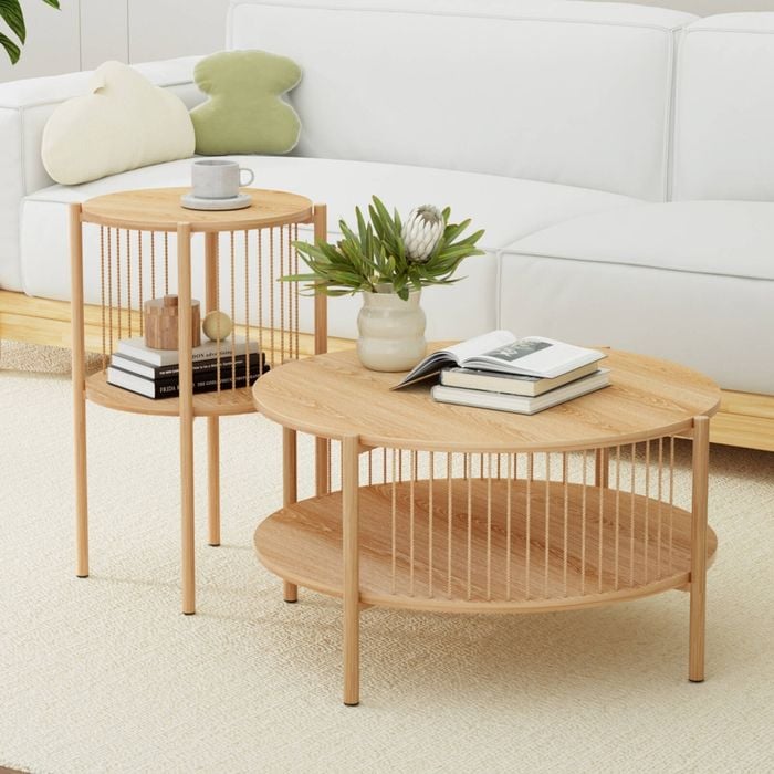 Artiss Coffee Table 2pc Set Wood