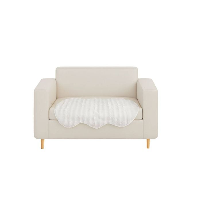 SOGA Faux Fur Throw Blanket White 1-Seater 90 x 90cm Polyester