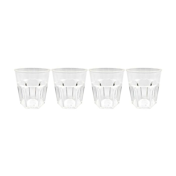 6x 4pc Partyware Reusable Drinking Tumbler Cup Set 270ml Clear