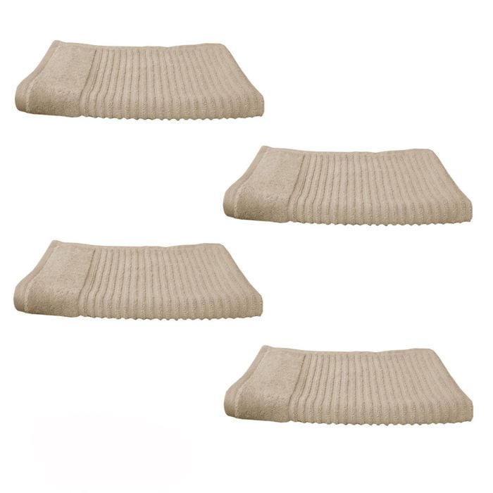 Renee Taylor 650TC Aspiree Set of 4 Egyptian Cotton Hand Towels 40 x 60 cm Beige
