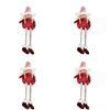 4PK Urban Fluffy Angels Hanging Christmas Tree Decoration 20cm Red