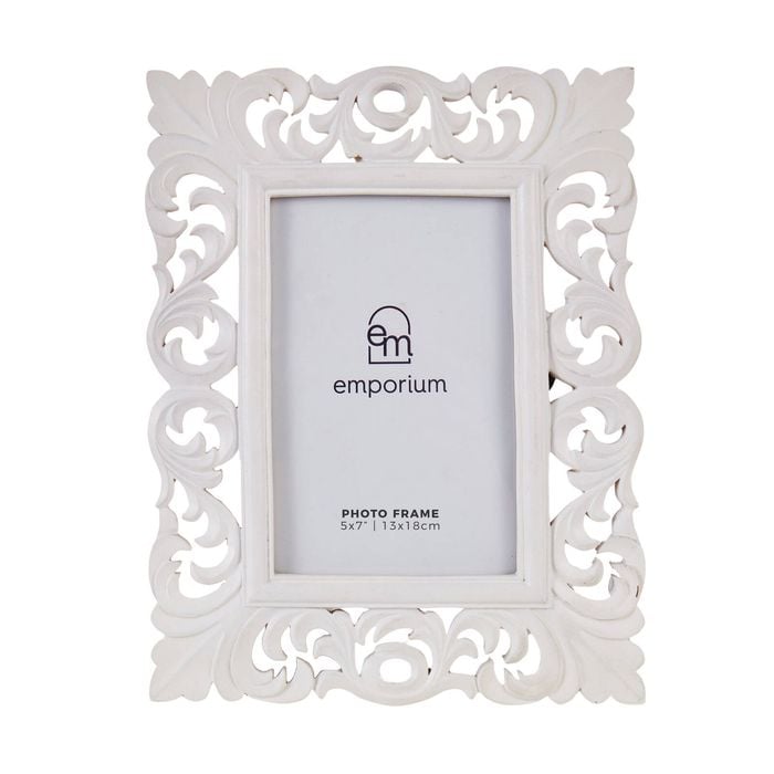 Emporium Iris Resin Photo Frame 5x7" White