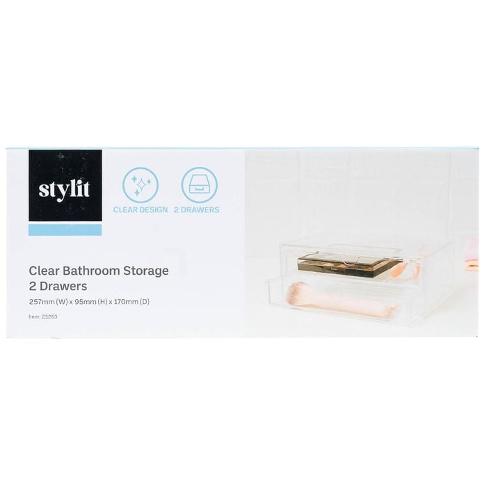 Stylit Clear Bathroom Organiser With Drawer