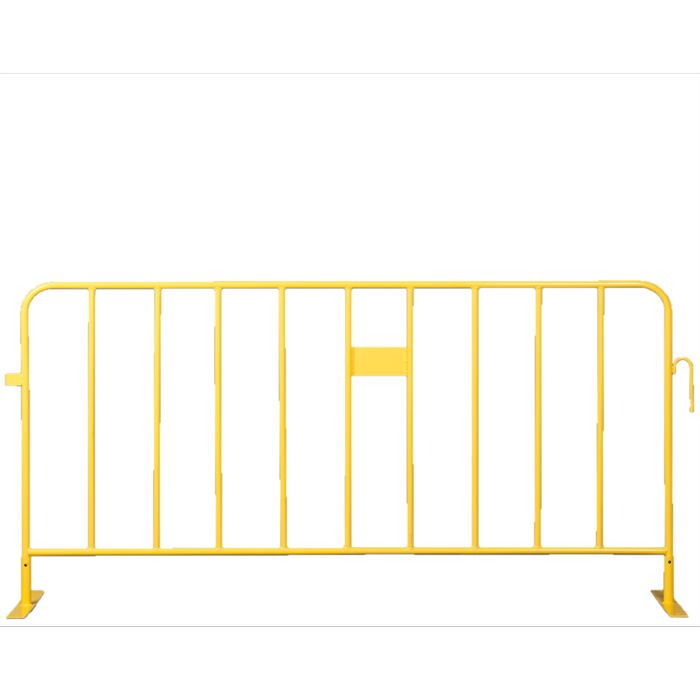 Rapid Yellow Crowd Control Temporary Fence Barrier - 10 Pack