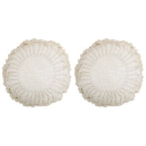 2PK LVD Cinque Cotton Cushion Pillow 48x48cm Round - White