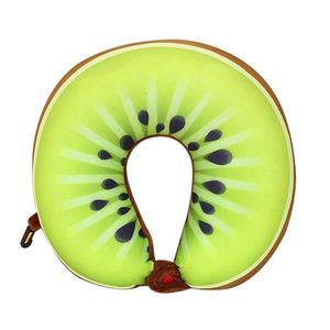 Catzon Travel Pillow Cartoon Fruit Foam Particles Headrest-Kiwi