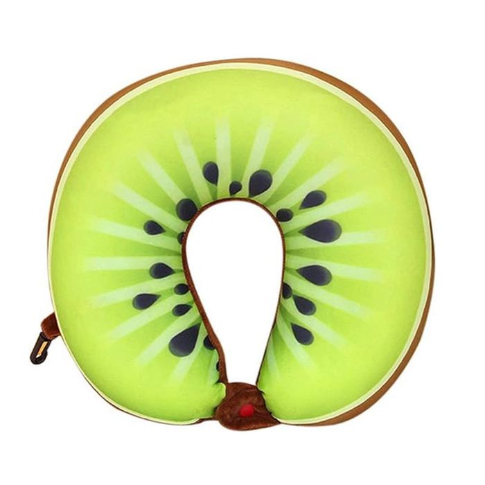 Catzon Travel Pillow Cartoon Fruit Foam Particles Headrest-Kiwi