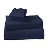 1000 Thread Count Cotton Rich  Double Bed Sheet Set 4 Piece, Soft Feel Microfibre Blend, Solid Colour - Navy Blue