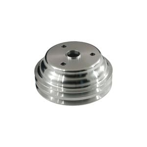 SB Chev Aluminium Crankshaft Pulley 2 Groove suits Long Water Pump