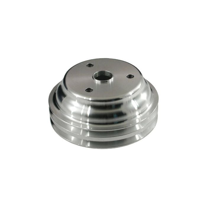 SB Chev Aluminium Crankshaft Pulley 2 Groove suits Long Water Pump