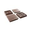 Surface Gard 51 x 51mm Brown Square Rubber Base Castor Cup - 4 Pack