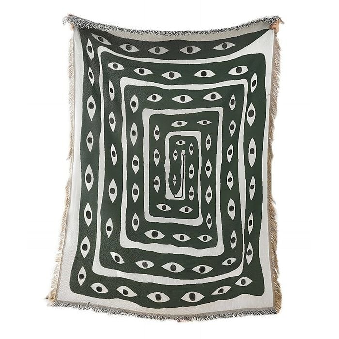 Anycozy Green Eye Snake Throw Blanket Home Decor Mat