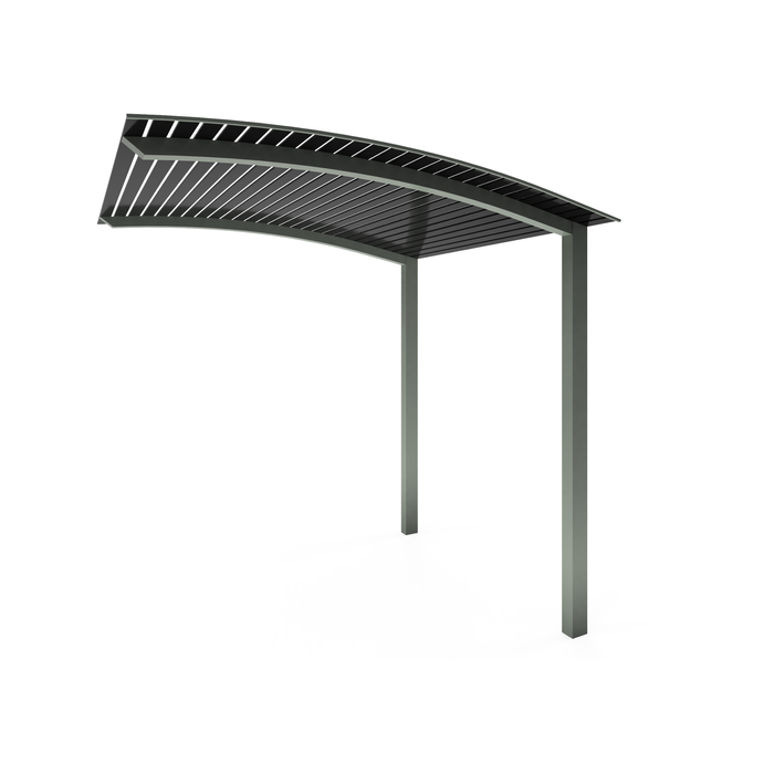 Exterior Life 6.0m Miami Curved Woodland Grey/Black Pergola