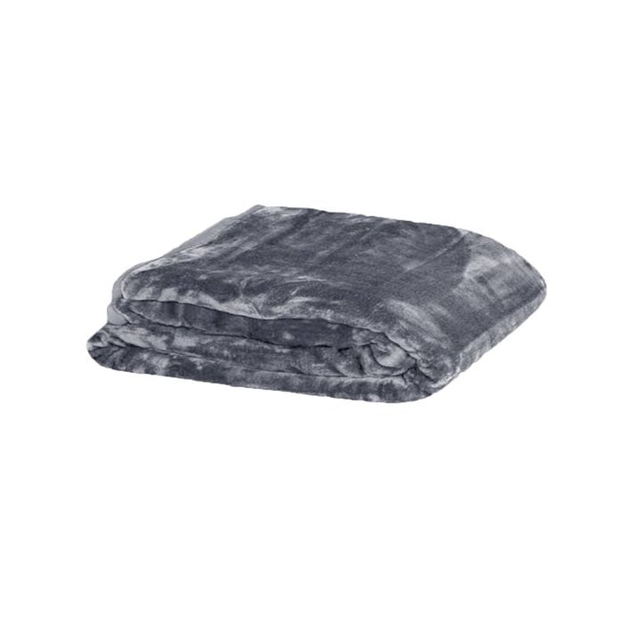 350gsm Soft Plain Faux Mink Blanket Single / King Single 160x220 Cm Shark