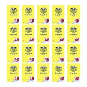 20x Spirax 130 Graph Book A4 48 Pages 10mm Grid Notebook School Notebook Yellow