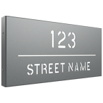 ProtectorAl 580 x 280mm Palladium Silver Aluminium Cut Through Custom House Box Sign
