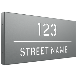 ProtectorAl 580 x 280mm Palladium Silver Aluminium Cut Through Custom House Box Sign