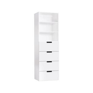 LUGNA 2 Shelves + 4 Drawers White Storage Unit