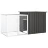 vidaXL Rabbit Cage Anthracite 200x91x100 cm Galvanised Steel Hutch Playpen