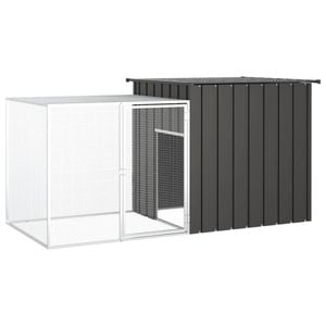 vidaXL Rabbit Cage Anthracite 200x91x100 cm Galvanised Steel Hutch Playpen