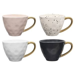 Speckle Set Of 4 380ml Mugs Gold 11.2x14.5x9cm Ecology