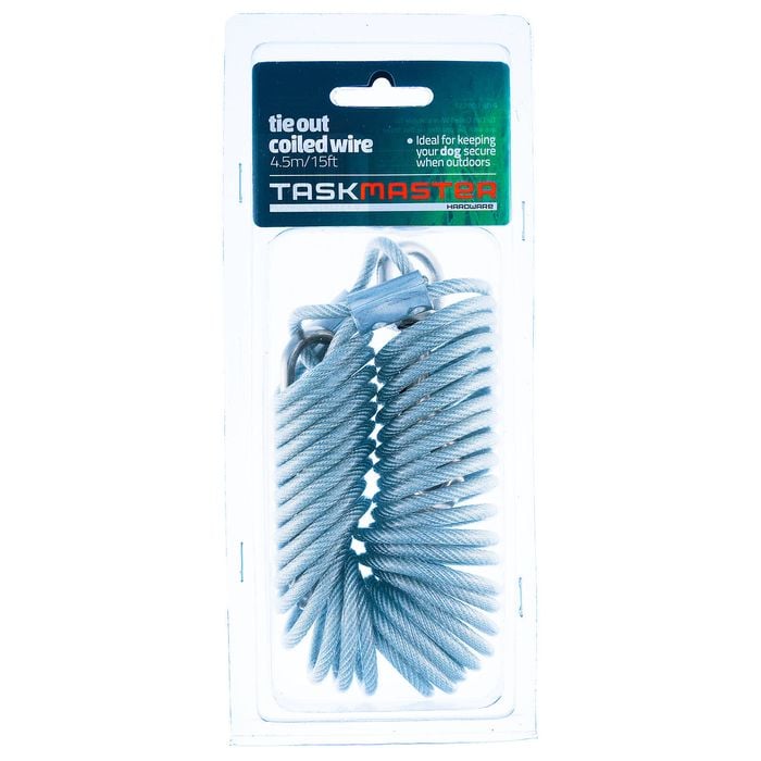 Taskmaster 5mm x 15ft Long Tie Out Coiled Wire