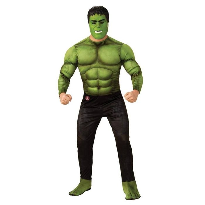 Deluxe Hulk Halloween Costume for Kids with Muscle Chest and Mask - Marvel Avengers Licensed - Green Colour, Standard