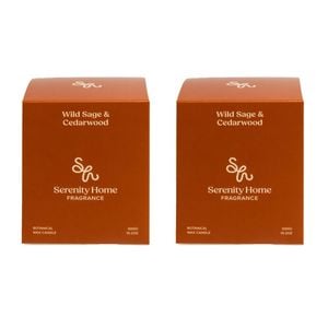 2PK Serenity Wild Sage & Cedarwood Scent Home Fragrance Candle Jar 300g