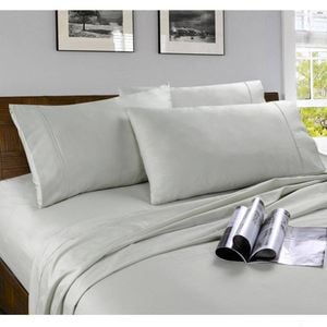 Kingtex Microfibre Sheet Set Silver Single