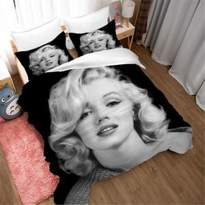 3D Black White Marilyn Monroe Quilt Cover Set Bedding Set Duvet Cover Pillowcases SF214