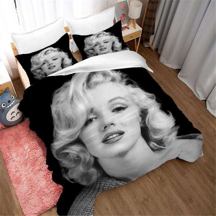 3D Black White Marilyn Monroe Quilt Cover Set Bedding Set Duvet Cover Pillowcases SF214