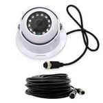 Elinz Dome Reversing Camera 4 PIN Heavy Duty Mic CCD IR Colour 12V/24V Car Truck Caravan 120Â° View