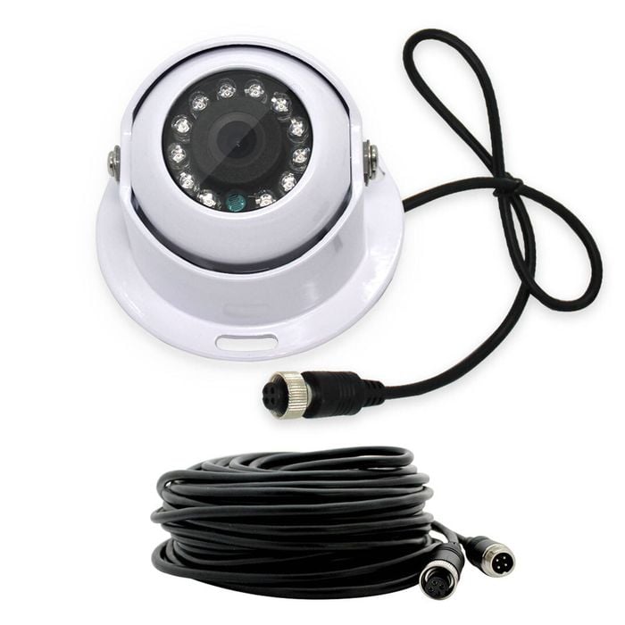 Elinz Dome Reversing Camera 4 PIN Heavy Duty Mic CCD IR Colour 12V/24V Car Truck Caravan 120Â° View