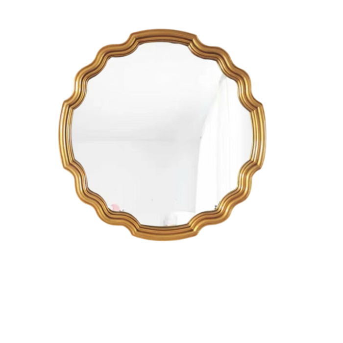 Best World 80cmx80cm Gold Wavy Sunburst Vintage Mirror