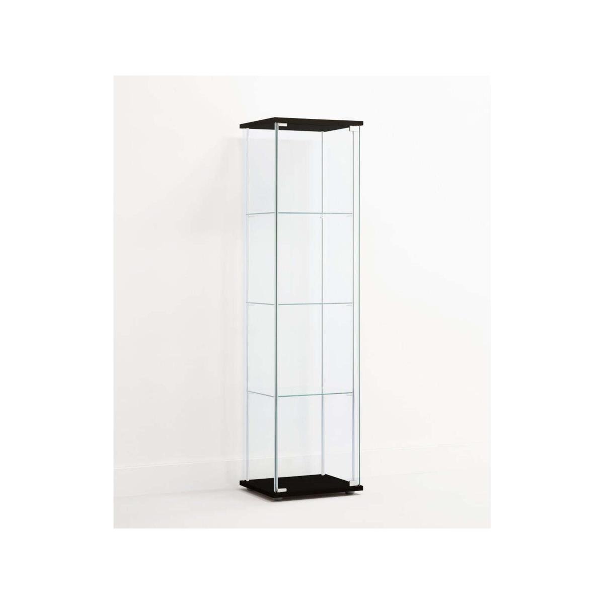 Design Square Jude 4-Tier Glass Display Shelf Storage Cabinet - Glass ...