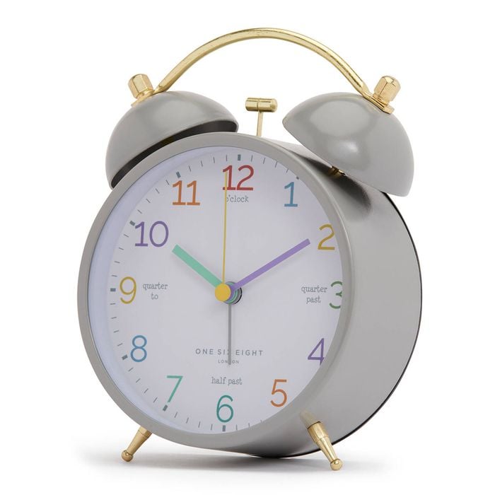 One Six Eight London Learn The Time Grey Alarm Clock