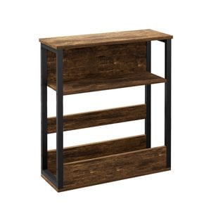 Levede 2-Tier Industrial Side Table with Storage Shelf