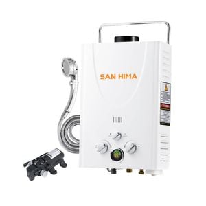 San Hima Portable Gas Hot Water Heater System 8l White