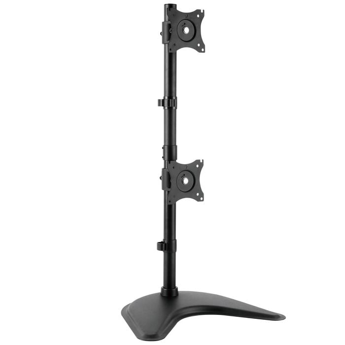 13 - 27" Inch 10kg Vertical Dual 2 LCD Monitor Freestanding Desktop Stand VESA