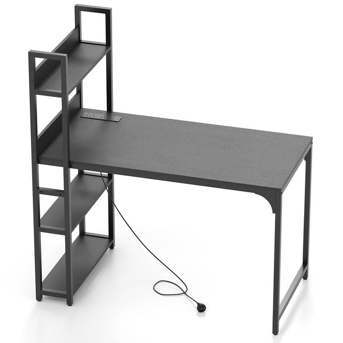 Costway 120cm Office Computer Desk Study Writing Table Workstation Black