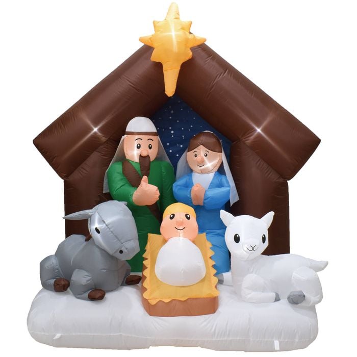 Click 1.65m Nativity Scene Light-Up Inflatable  